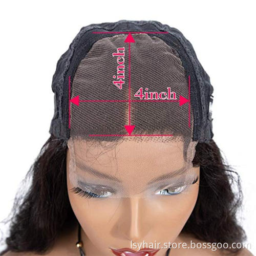 8 10 12 14 Short Human Hair Lace Closure Wigs With Bangs, Brazilian Straight Hair Bob Lace Wig With Front Fringe Bangs